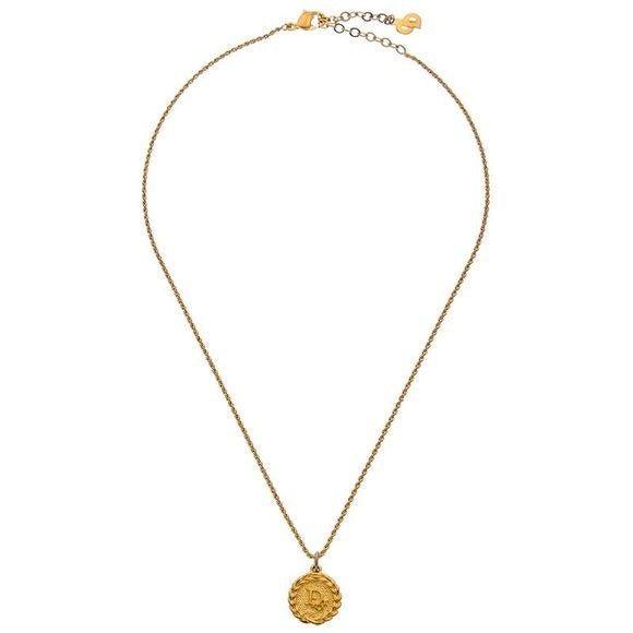 Christian Dior Vintage DIOR Gold Plated Necklace Medallion