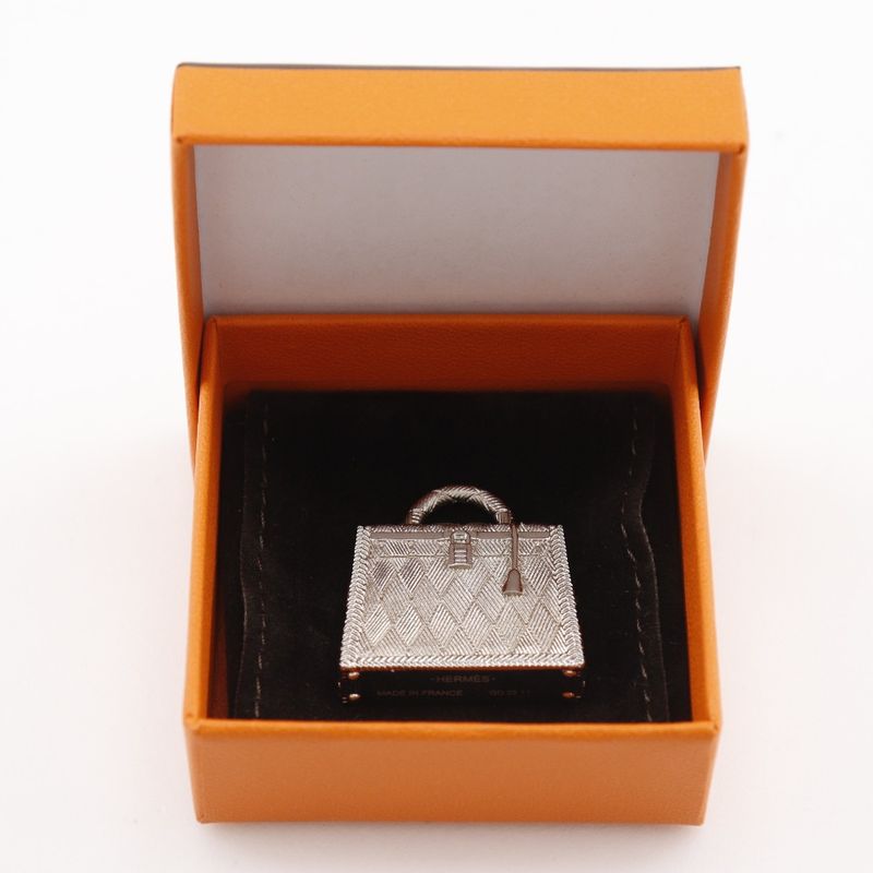 Hermes Curiosité Kelly Metal Silver Ladies 29.2g Pendant Top