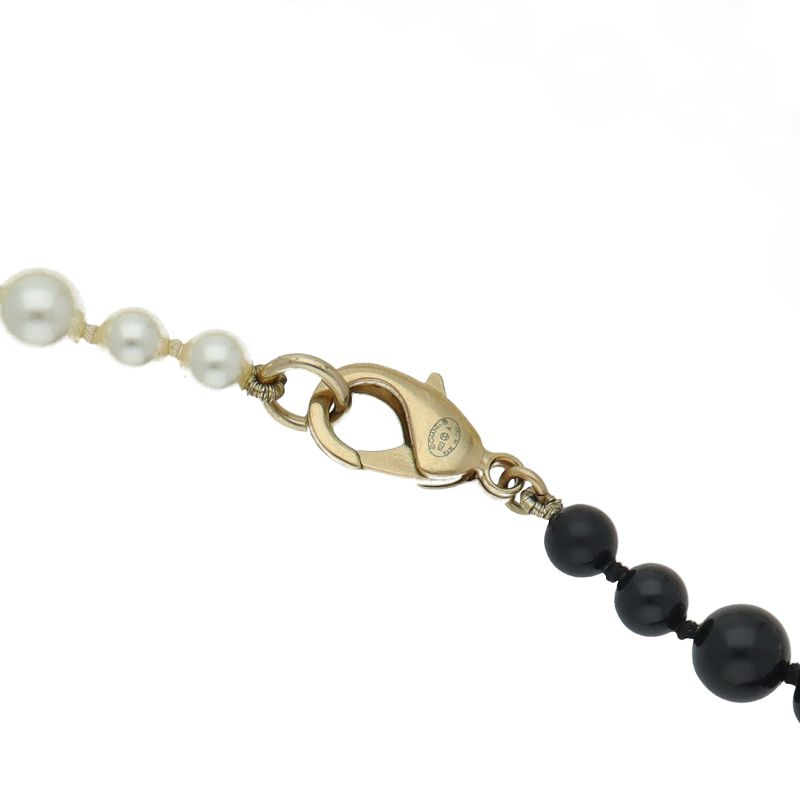 Chanel Faux Pearl Long Necklace Ab8717 Metal Brass Ladies