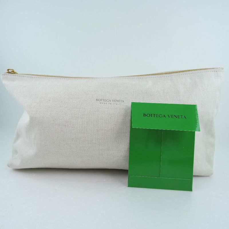 Bottega Veneta Bottega Veneta Bag-in-bag Canvas Beige Unisex Pouch