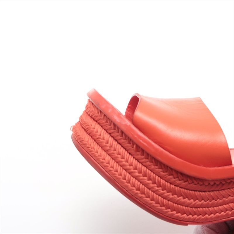 Celine Phoebe Period Leather Jute Sandals Women's 36 Red Made In Italy