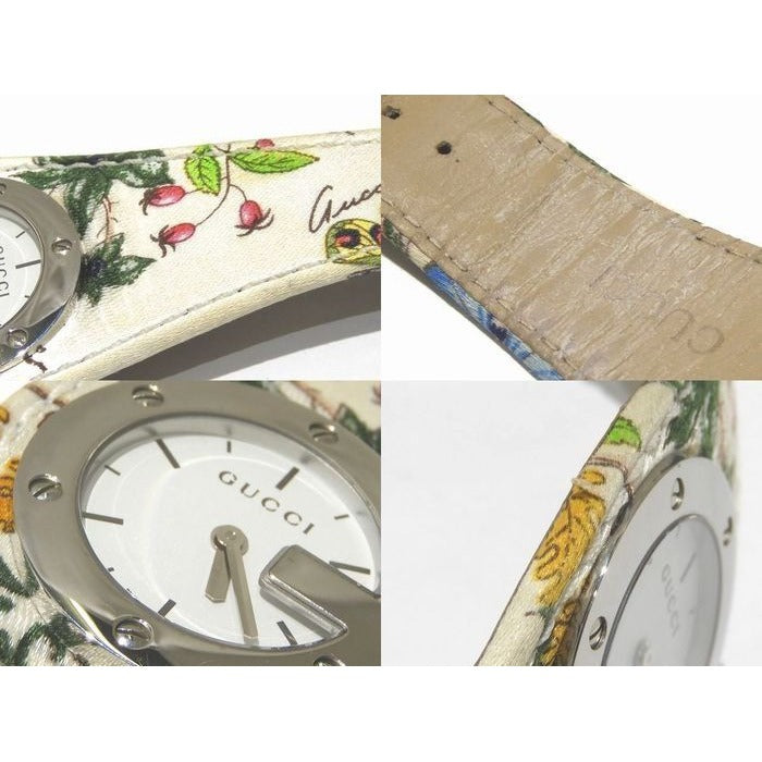 Gucci 104 Quartz Watch Limited Flora Satin Flower Silver SS — view 3