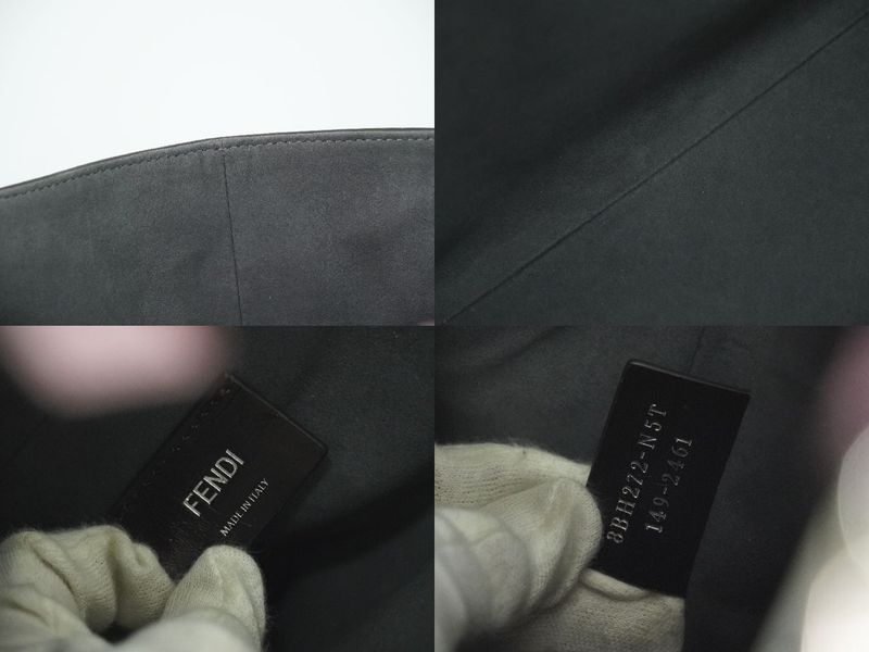 Authentic Fendi Trois Jour Bicolor Tote Handbag Leather Bordeaux Pink 8bh272