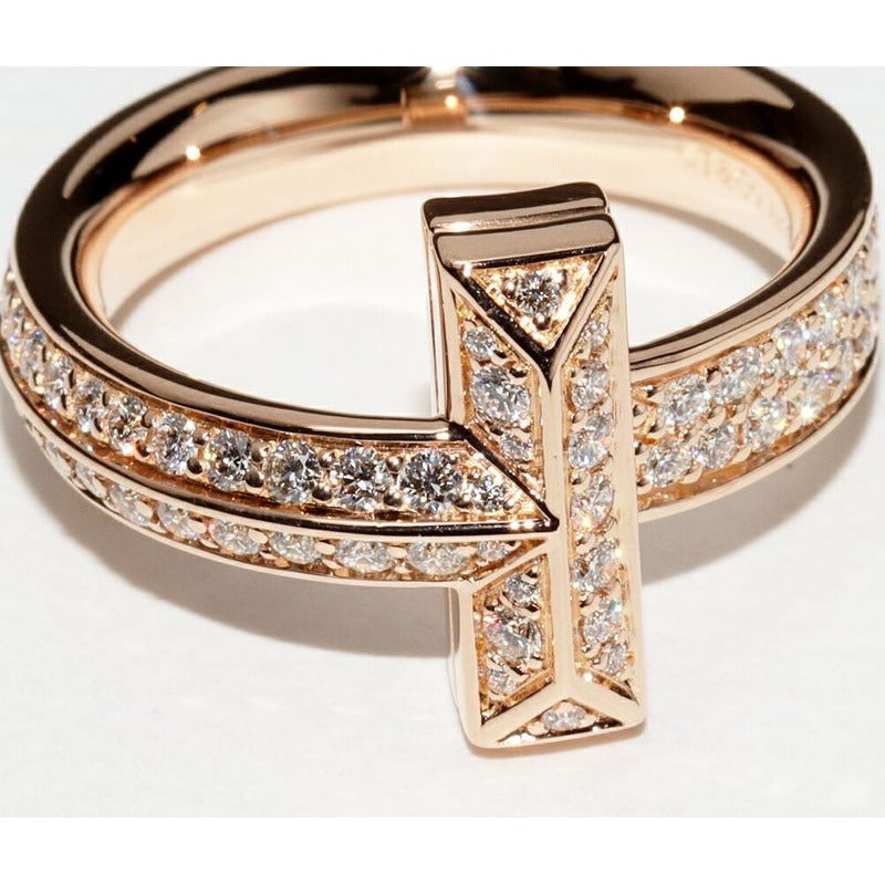 Tiffany & Co Ring 18K Pink Gold Diamond 055 CT T One Width 45 mm — view 6