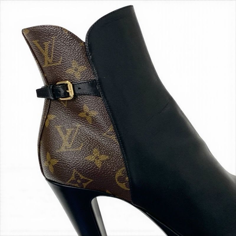 Louis Vuitton Afterglow Line Monogram Boots Short Shoes Leather Black