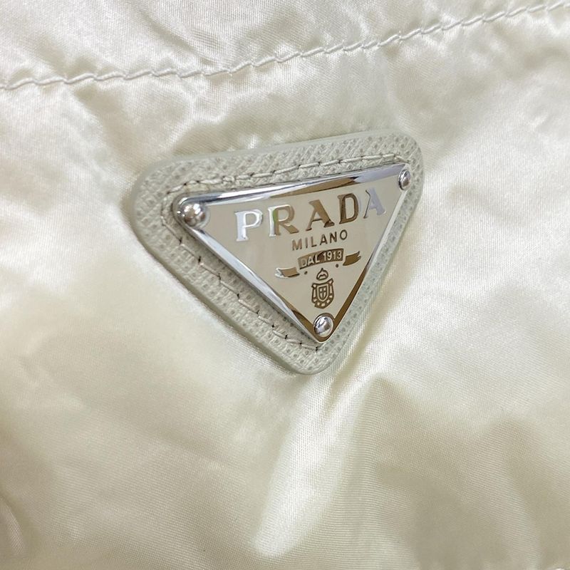 Prada Blouson Size 42 M Women's 291511 Ivory Cotton / Long Sleeve / Zip Up /