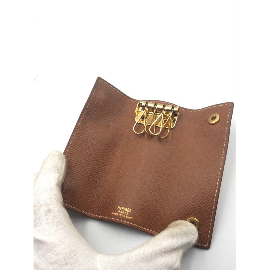 Hermes Key Case Gold Veau Epsom 4 Rows Holder — view 10