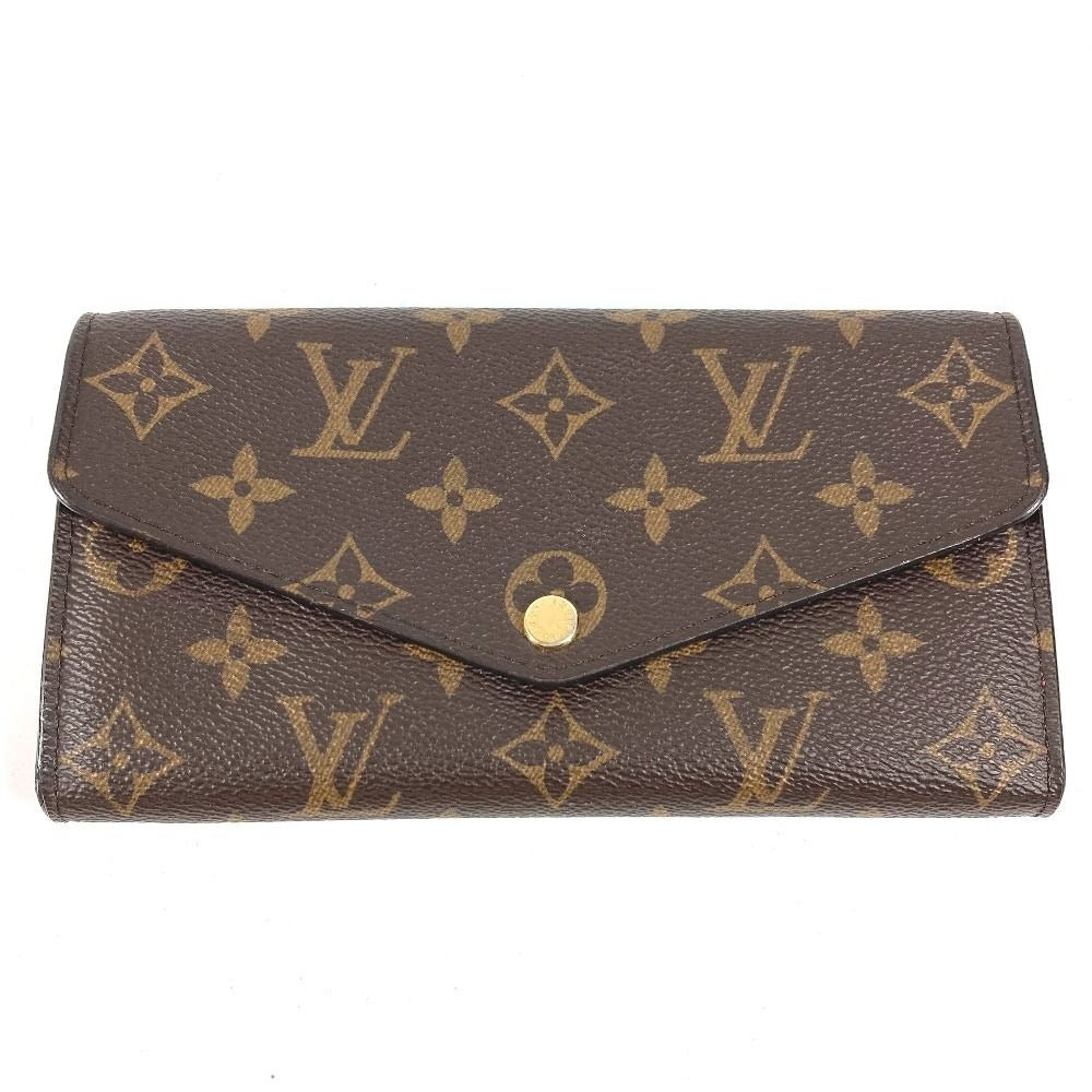 Louis Vuitton Wallet Portefeuille Sarah Monogram Canvas Coquelicot Brown