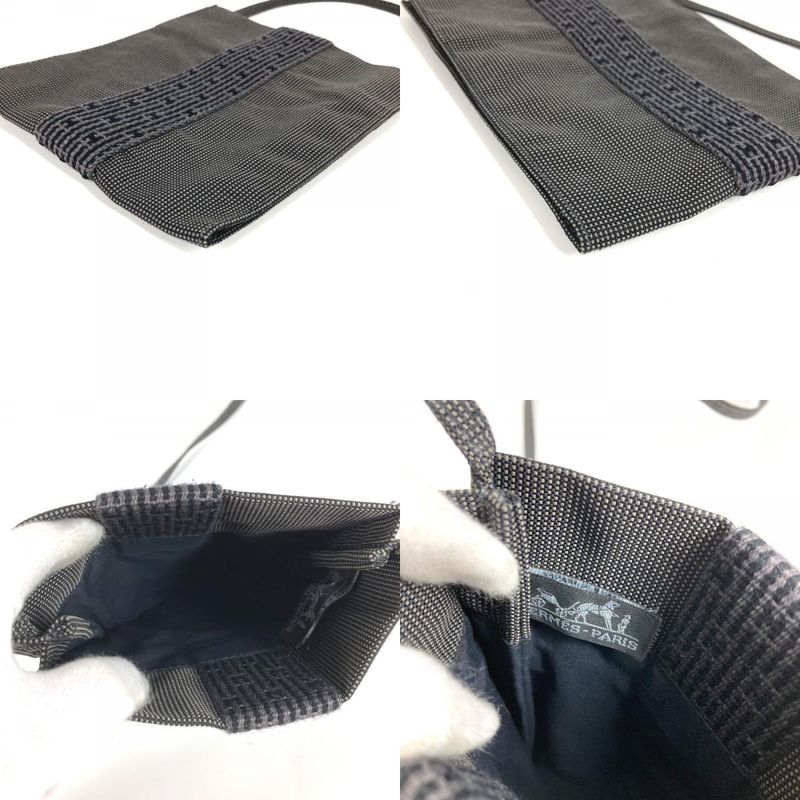 Hermes Shoulder Bag Yale Line Polyester Gray