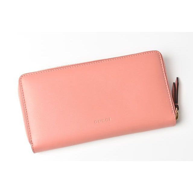 Gucci Long Wallet Round Zipper GG Marmont Ribbon Pink — view 10
