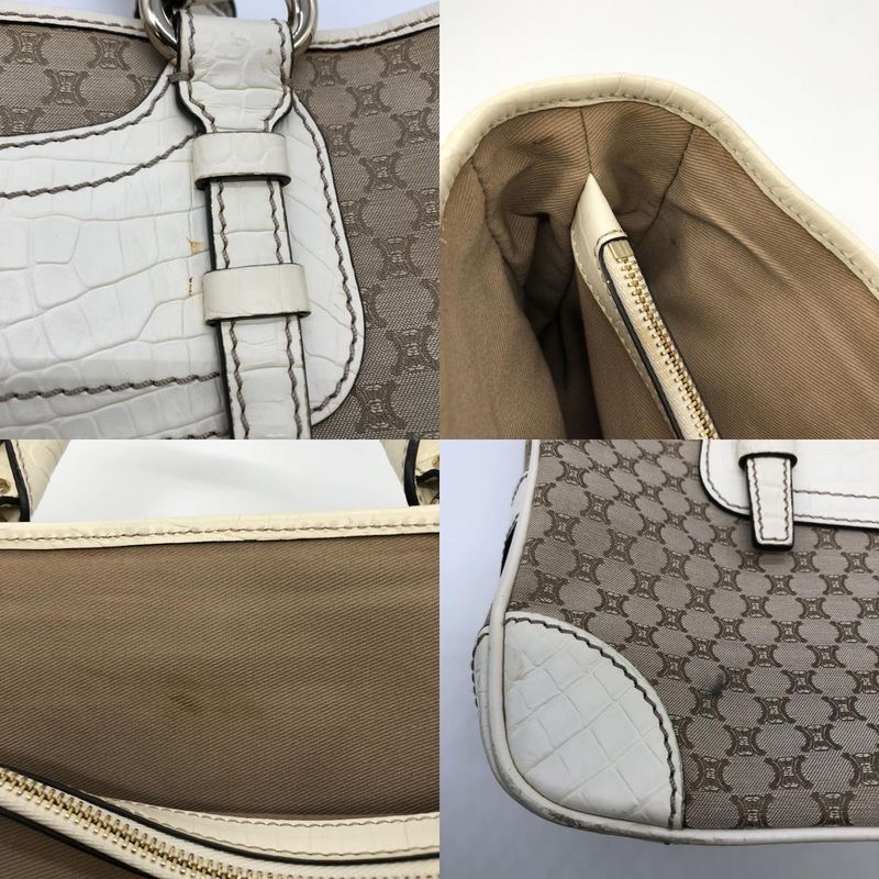 Celine Sd-sa-0029 Handbag Croc Shape Pressed Boogie Macadam Canvas Leather