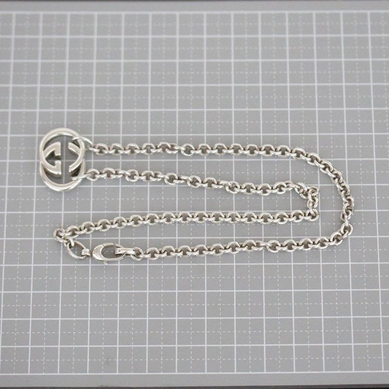 Gucci Interlocking Necklace Double G Silver 925 E1032