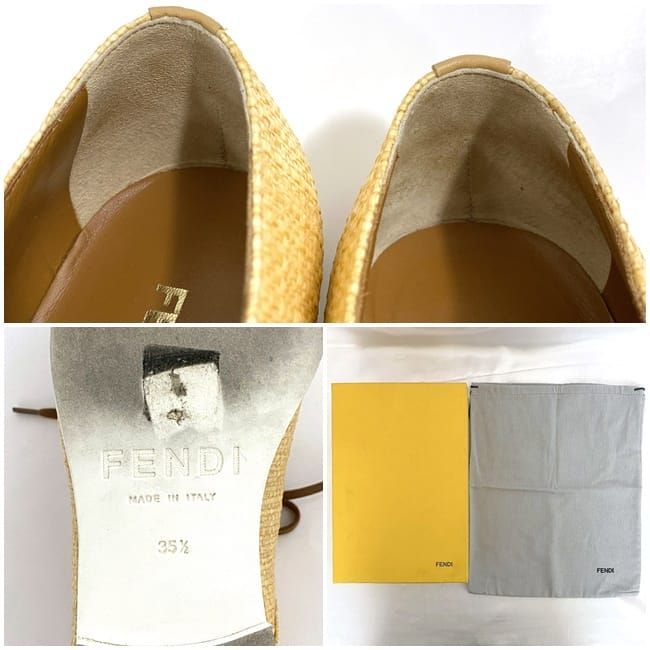 Fendi Shoes Natural Beige 8l4179 Excellent Condition 22.5cm (8.86in)