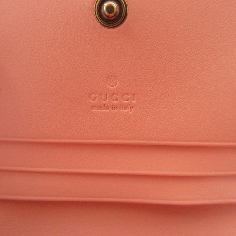 Gucci GG Marmont 466492 Leather Pink Bifold Wallet 0544 Gucci
