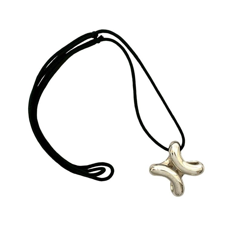 Hermes Lima GM Silver 925 Necklace Pendant Choker Accessory 261-2