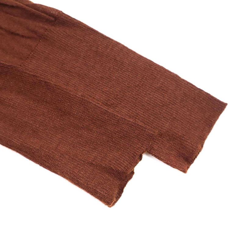 Hermes Cashmere Knit H Button Cashmere High Neck Knit Sweater Brown XS