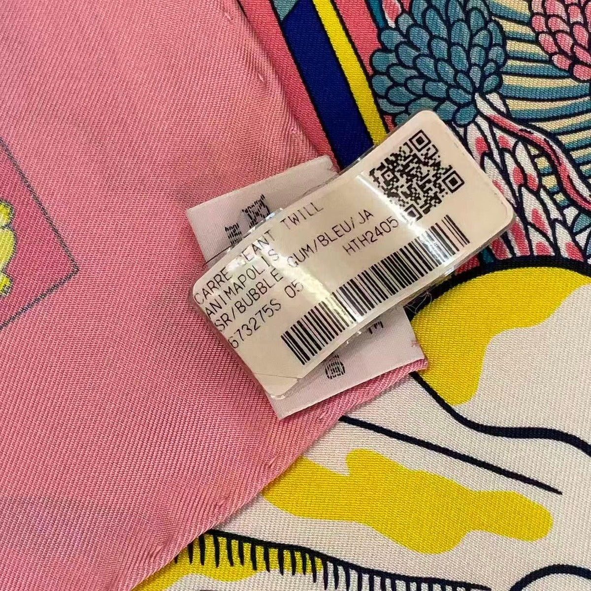 Hermes Scarf Silk Large Carre 140 Animapolis Pink — view 12