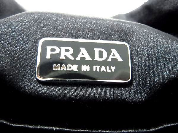 Rare Prada B8698 Nylon And Wool Handbag Tote Bag Women's Black Be6443