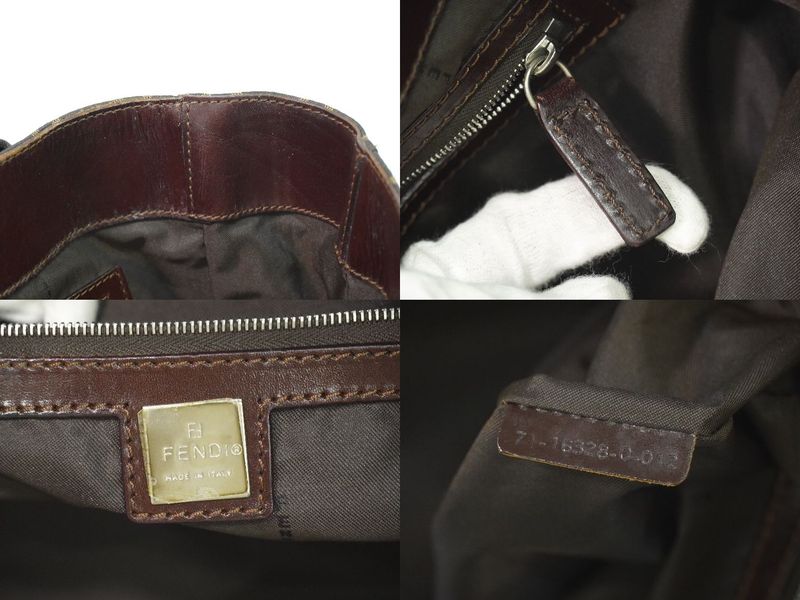 Authentic Fendi Zucca Tote Handbag Canvas Brown 16328 Zucca Bag Pre-owned