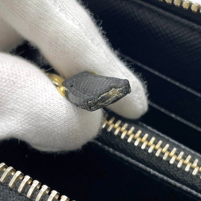 Prada Round Zipper Long Wallet Black NERO 2m1411 Wallet