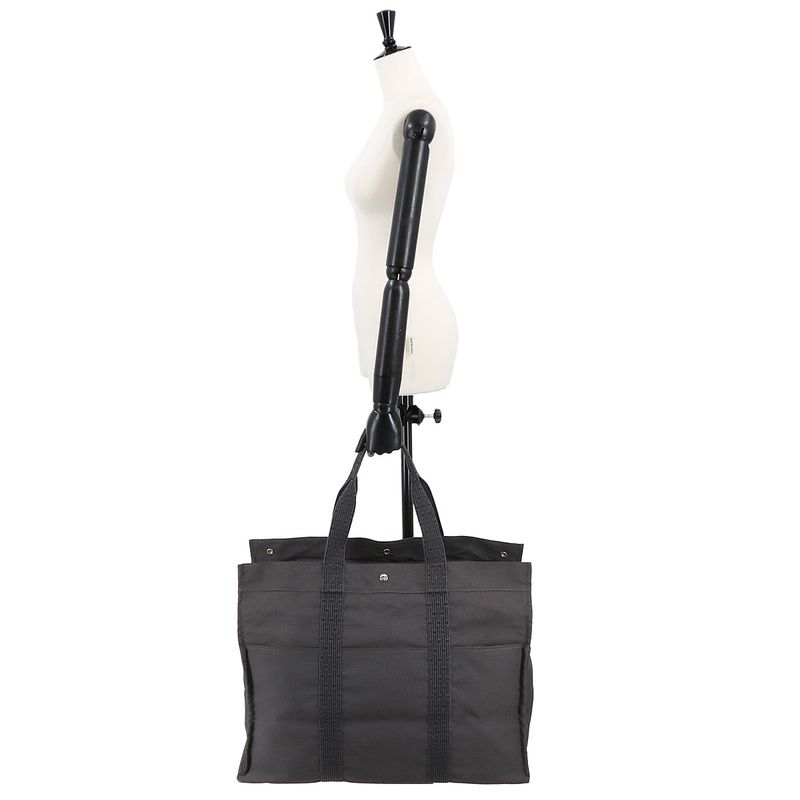 Hermes Herline Tote TGM Bag Canvas Gray Silver Hardware Herline Tote TGM