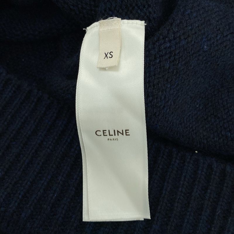 Celine - Cashmere Crew Neck Knit - XS - Navy - Women's