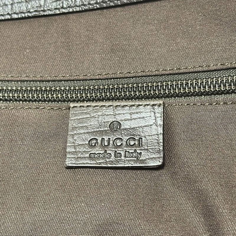 Gucci GG Plus GG Supreme 141196 Ivory And Dark Brown Leather