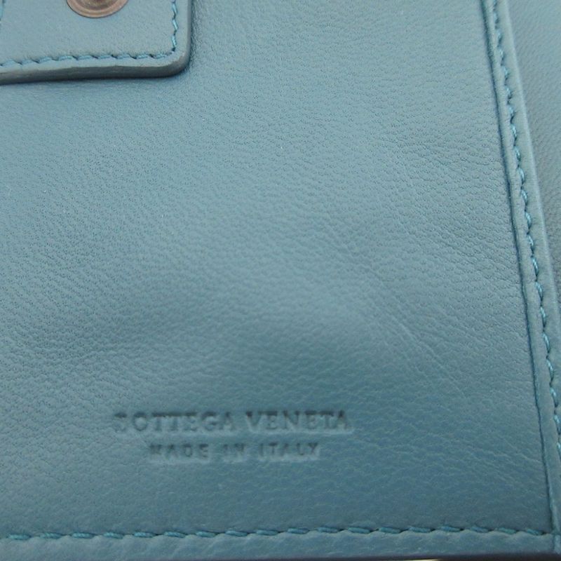Bottega Veneta Flower Leather Blue Bifold Wallet 0857 Bottega Veneta