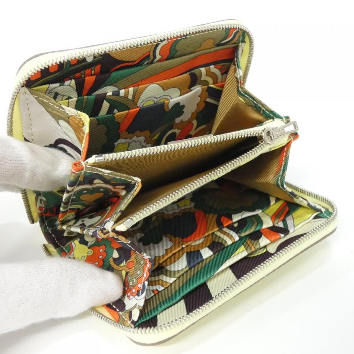 Hermes Faubourg Rainbow Silk in Compact Wallet — view 5