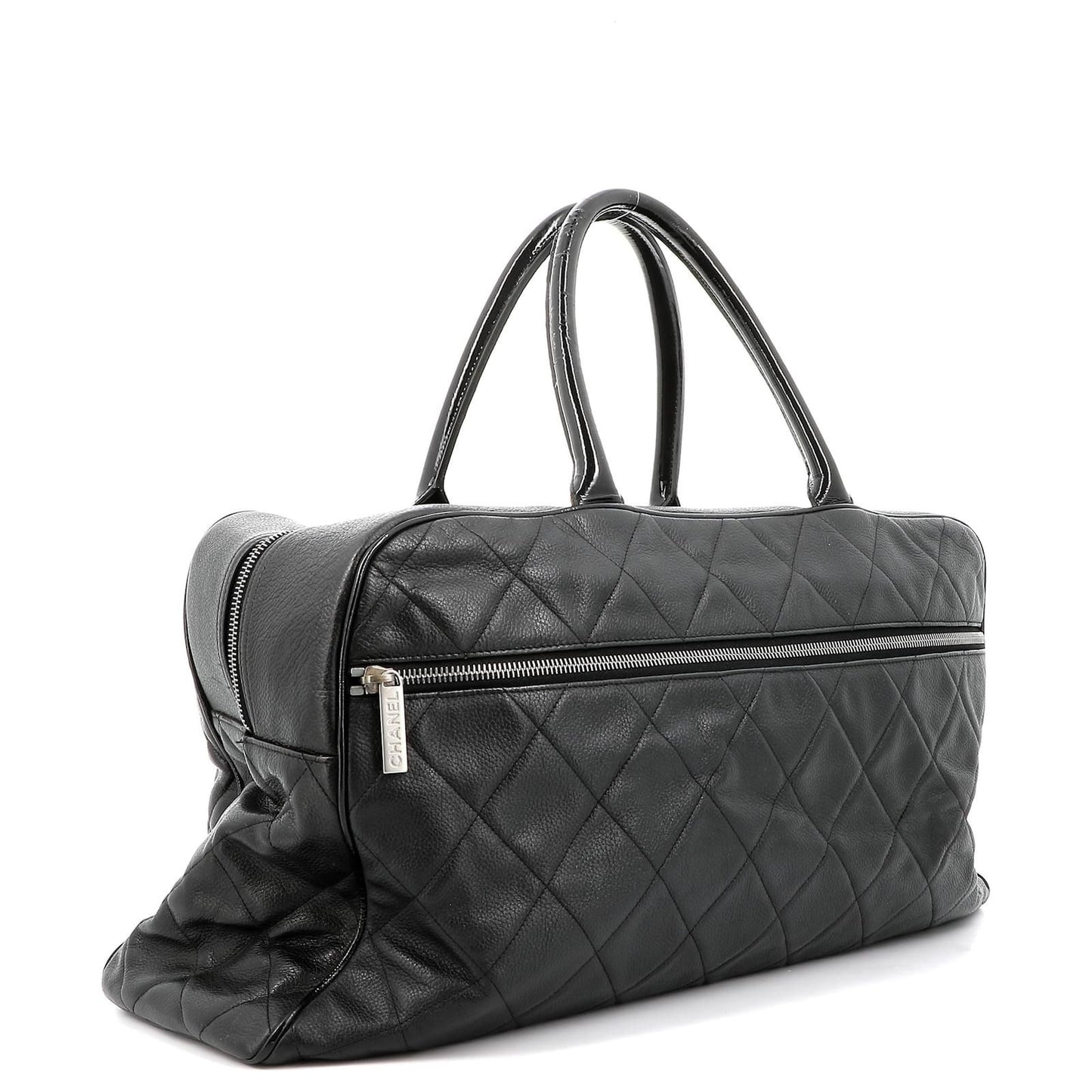 CHANEL CC Caviar XL Travel Bag Bowler Bag Tote Weekender Boston Duffle