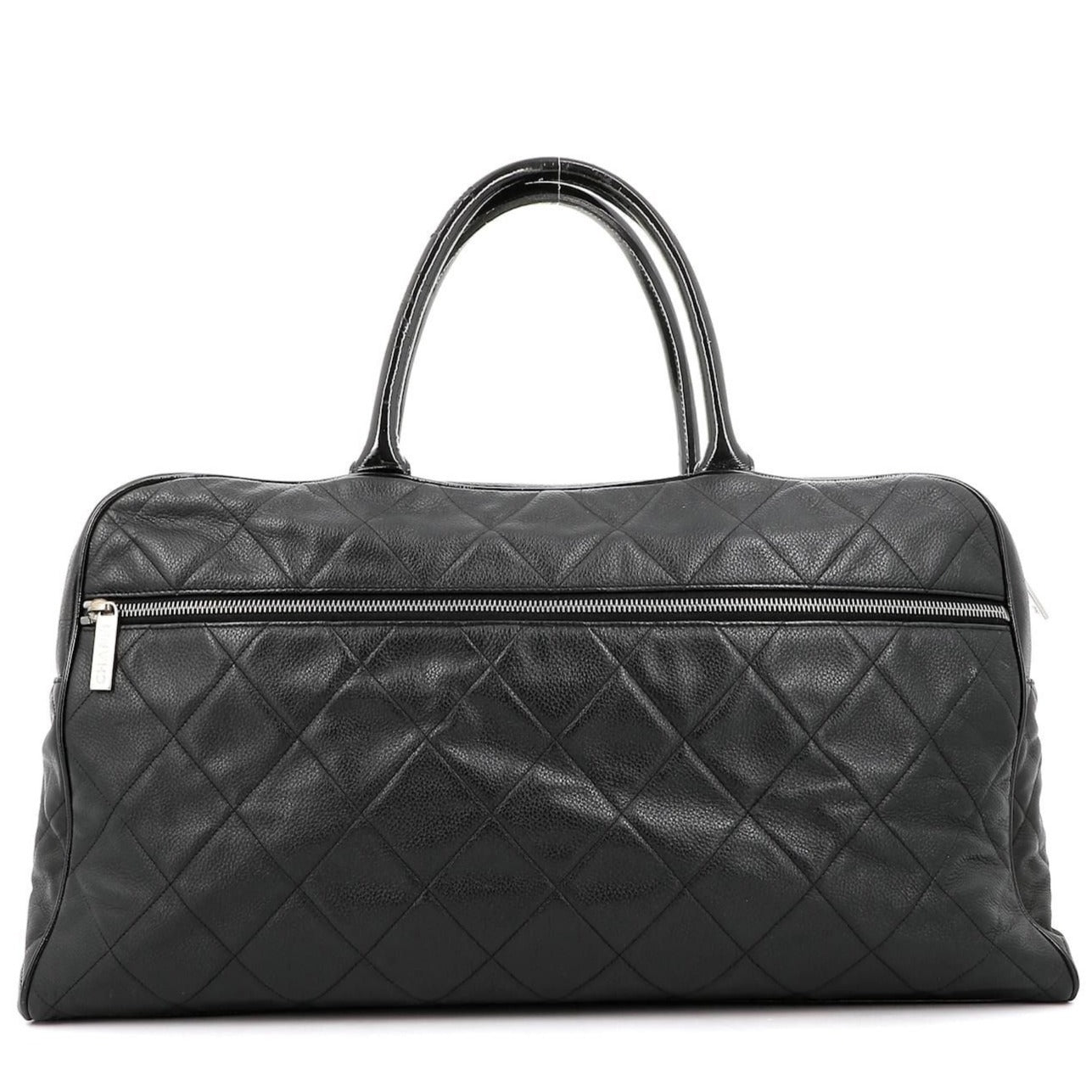CHANEL CC Caviar XL Travel Bag Bowler Bag Tote Weekender Boston Duffle