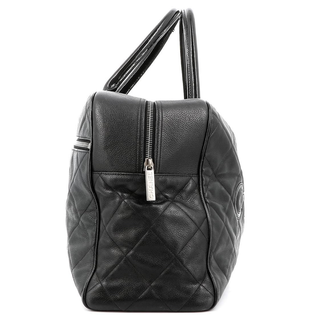 CHANEL CC Caviar XL Travel Bag Bowler Bag Tote Weekender Boston Duffle