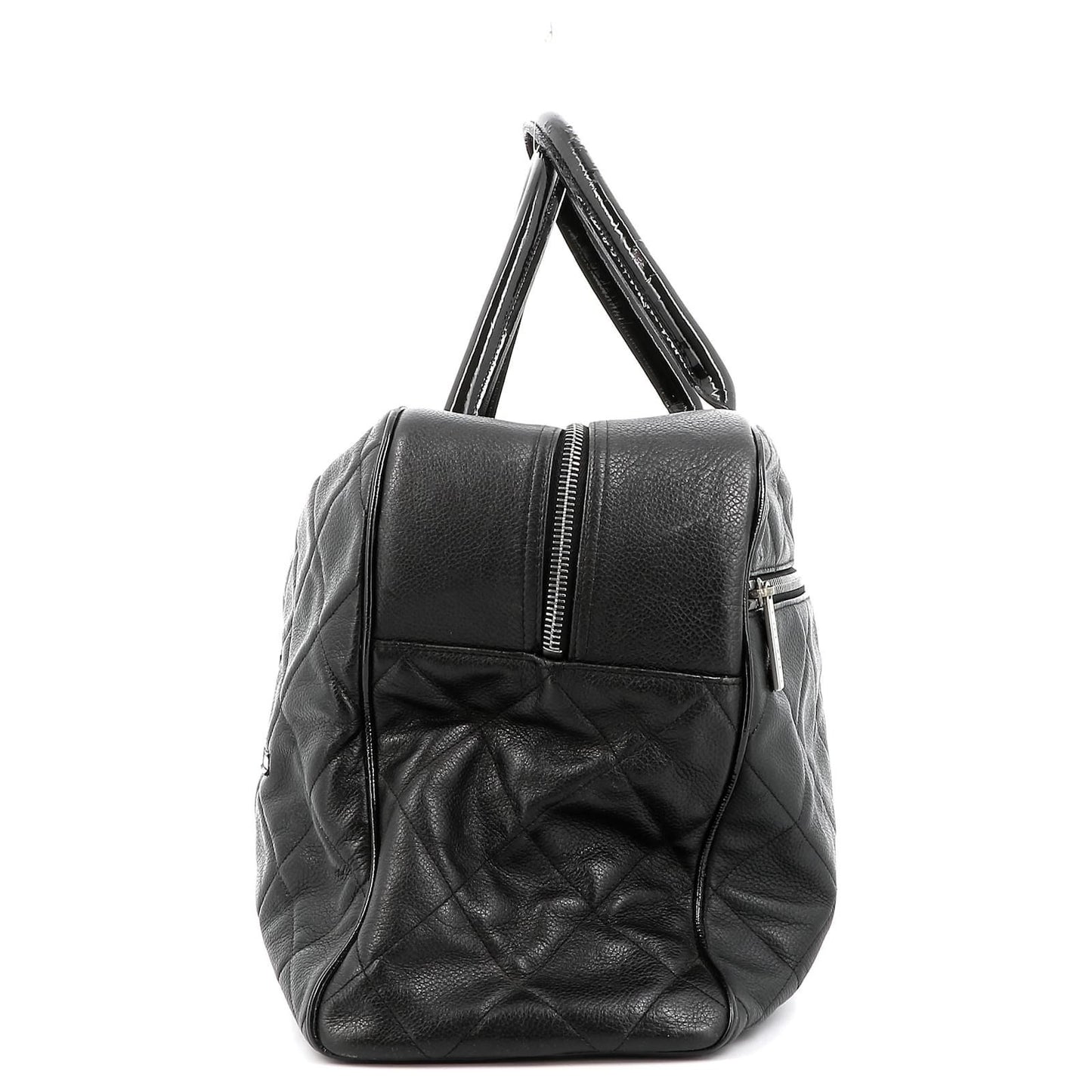 CHANEL CC Caviar XL Travel Bag Bowler Bag Tote Weekender Boston Duffle