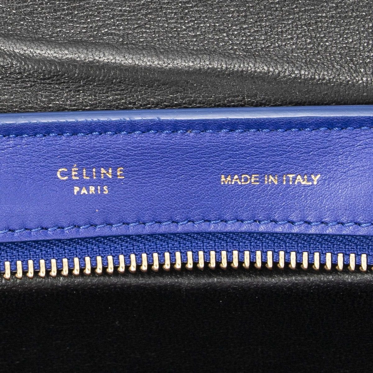 Celine Small Tricolor Trapeze Black Blue Red Calfskin Leather Messenger Bag — view 10