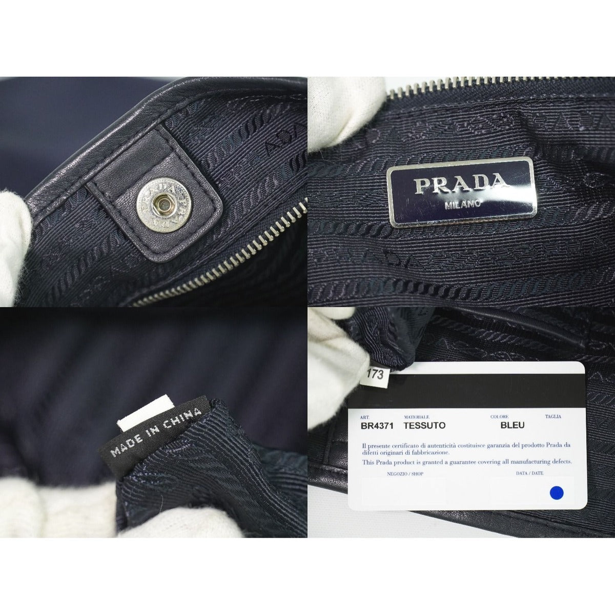 Prada Tessuto Shoulder Bag Tote Nylon Navy — view 9