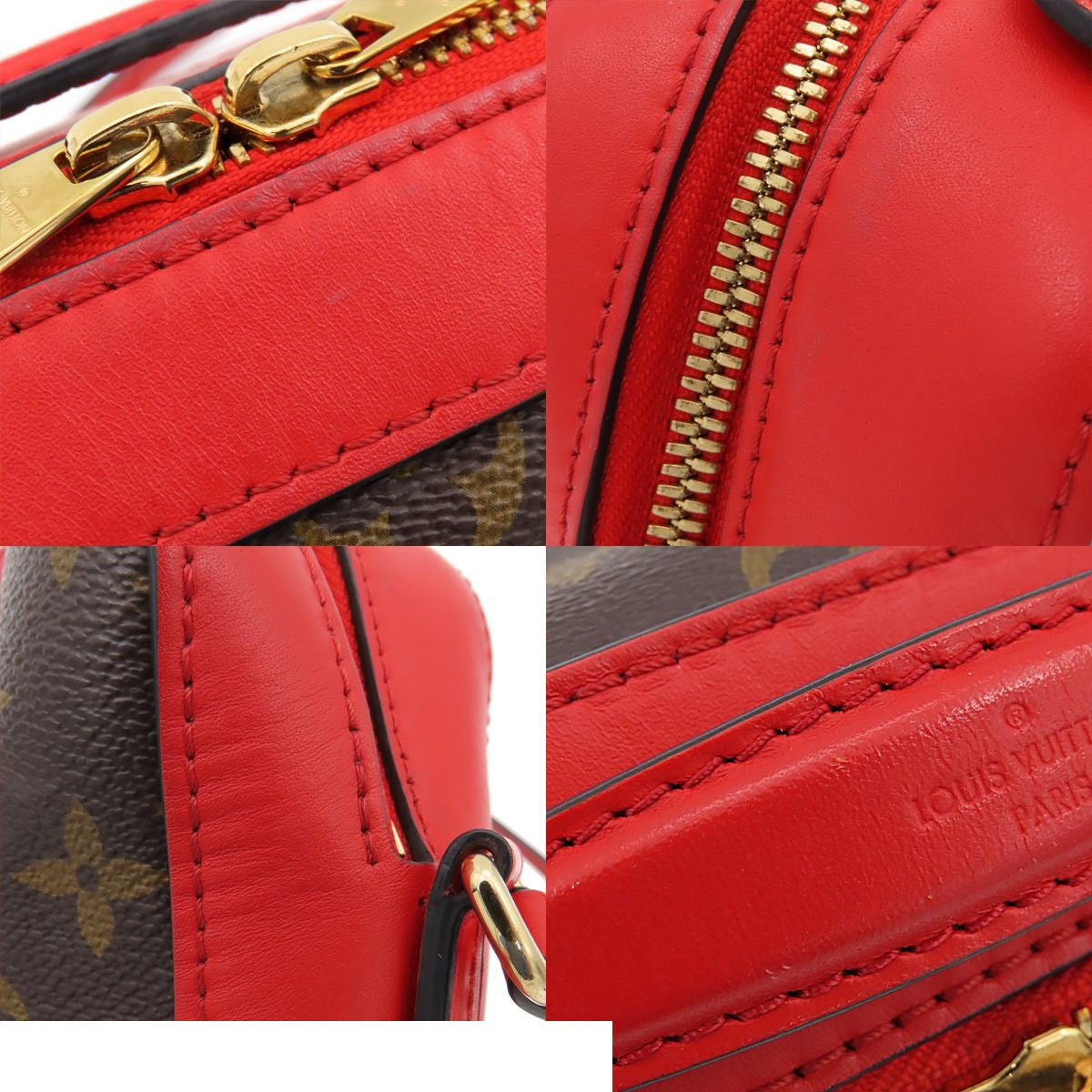 Louis Vuitton Saintonge Red Coquelicot Monogram Canvas Shoulder Bag — view 8