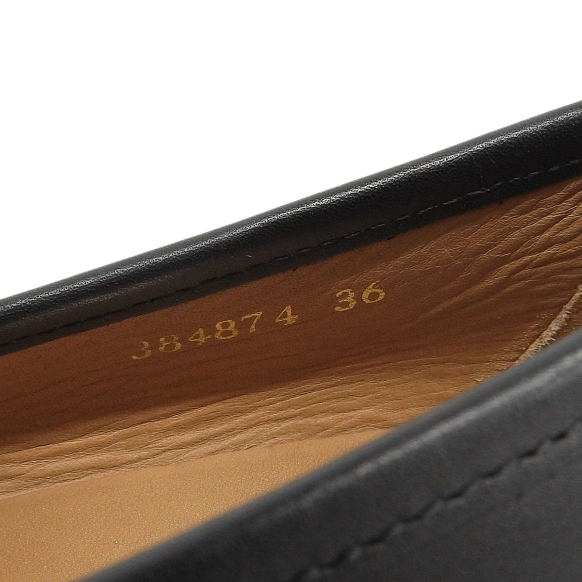 Gucci Sherry Line Horsebit Leather Shoes Loafers Black Gold 36 Handbag — view 9