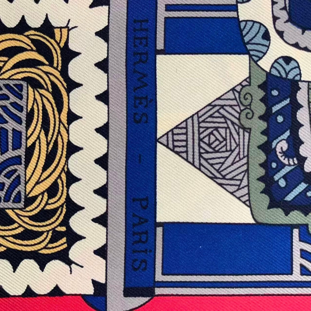 Hermes Scarf Silk Carre 90 Astres Et Soleils Celestial Bodies and the Sun Red — view 7