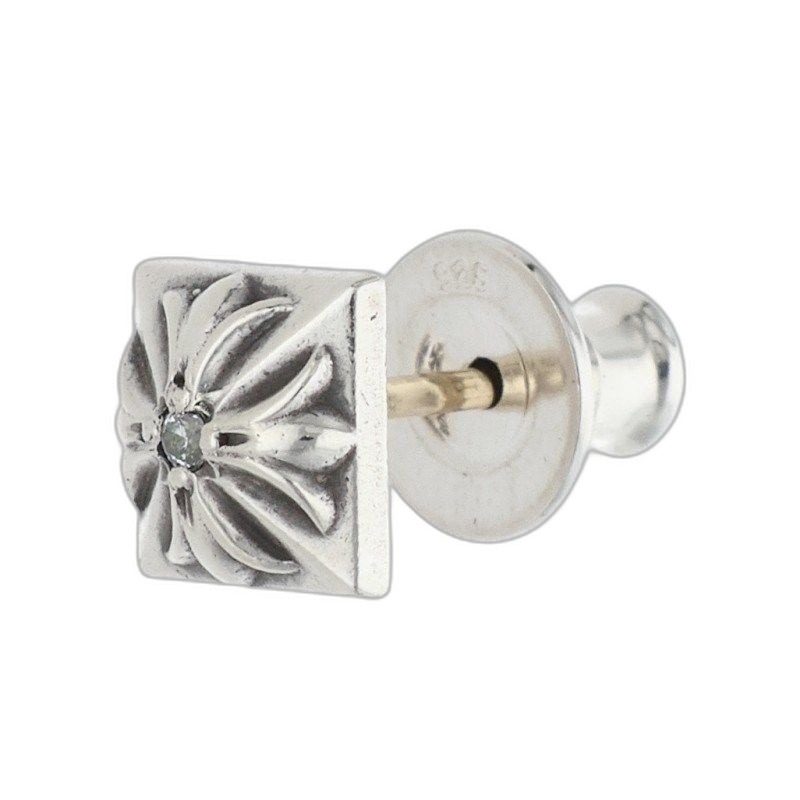Chrome Hearts Stud Pyramid Pls Dia 1 Diamond Silver Earrings