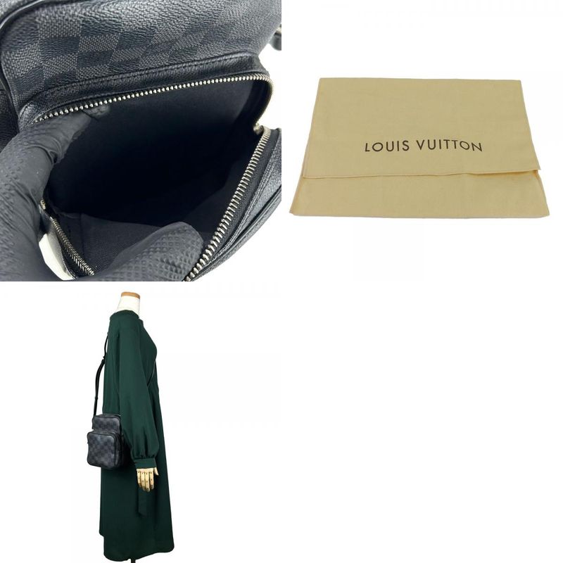 Louis Vuitton Shoulder Bag LEM N41446 Damier Graphite Grey Black Silver