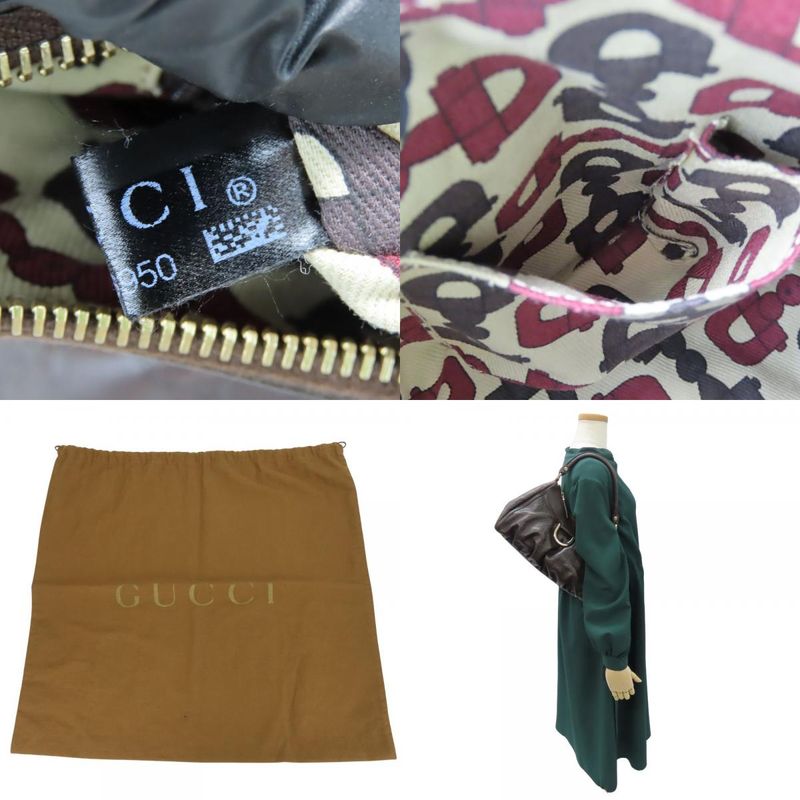 Gucci Handbag 190525 Abby Simaleather Dark Brown Gold Hardware One Shoulder