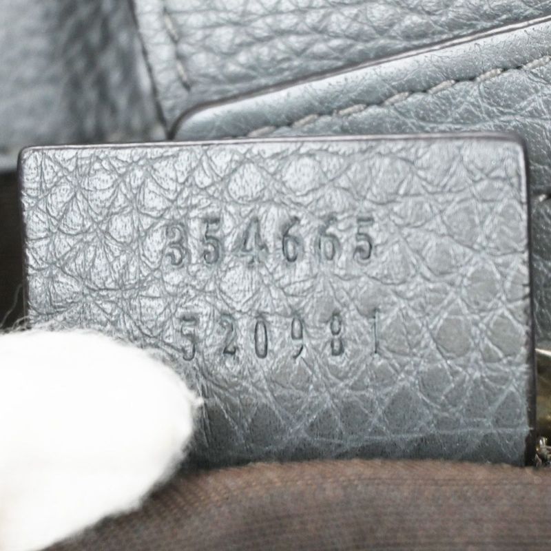 Gucci Shoulder Tote Bag Bamboo Tassel Leather Gray 38ka912