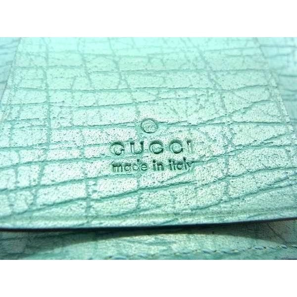 Gucci Key Case GG Supreme Beige Blue Leather Silver Holder — view 4