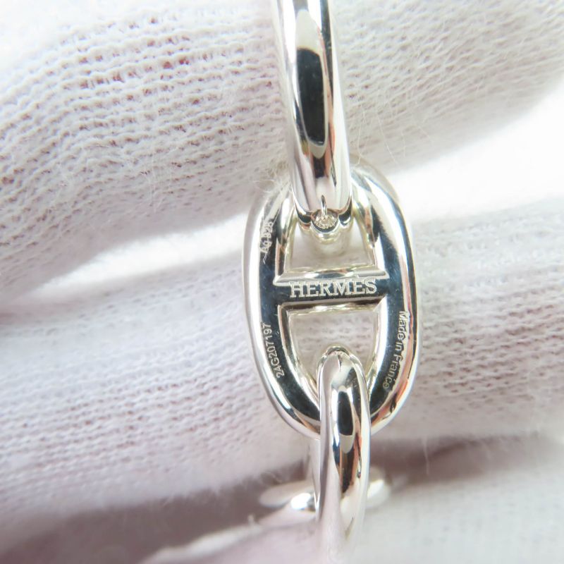 Hermes 2024 Chaine D'ancre MM Ag925 13 Frames Bangle Bracelet Silver With Box
