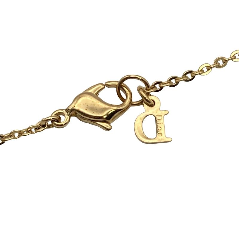 Dior/christian Dior Necklace - Gold And Clear Dior Motif