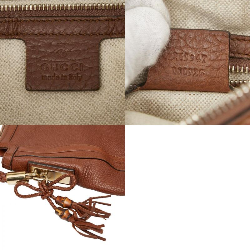 Gucci Tassel One Shoulder Bag 269947 Brown Leather Women's Gucci