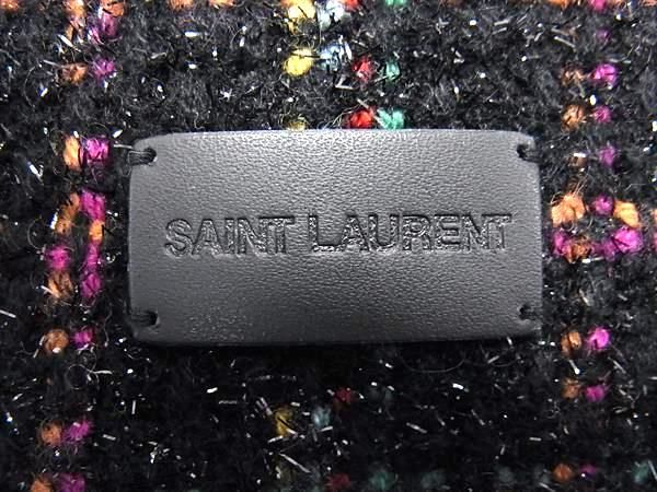 Saint Laurent Fringe Scarf Winter Wear Women's Black Fj2962