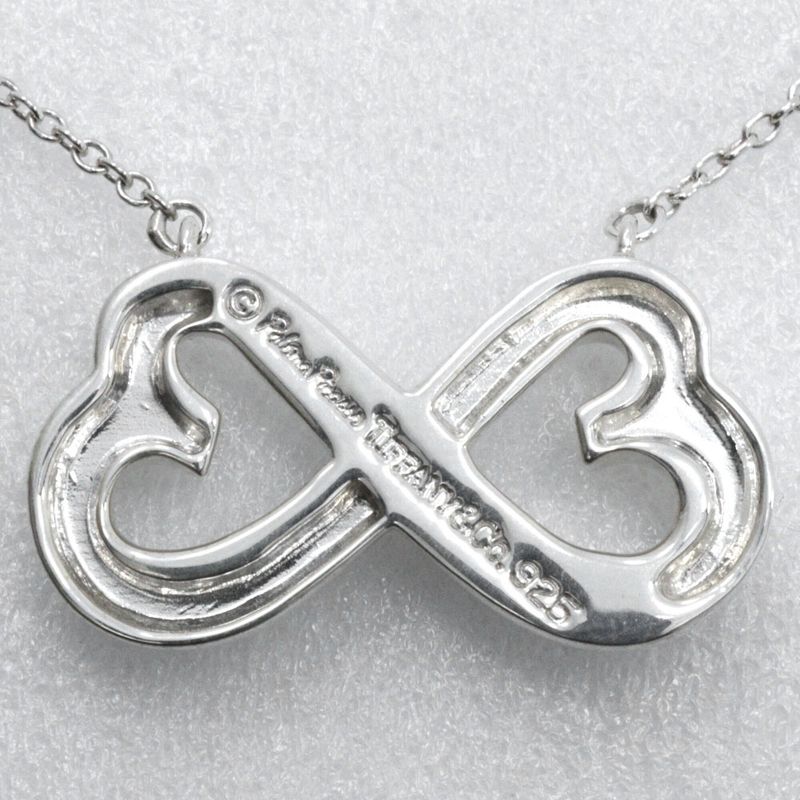 Tiffany & Co Double Rubbing Heart Paloma Picasso 925 Silver Ladies 4.4g Necklace