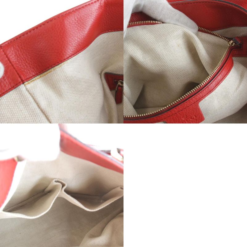 Gucci 282303 213048 Interlocking G Tote Bag Red Leather