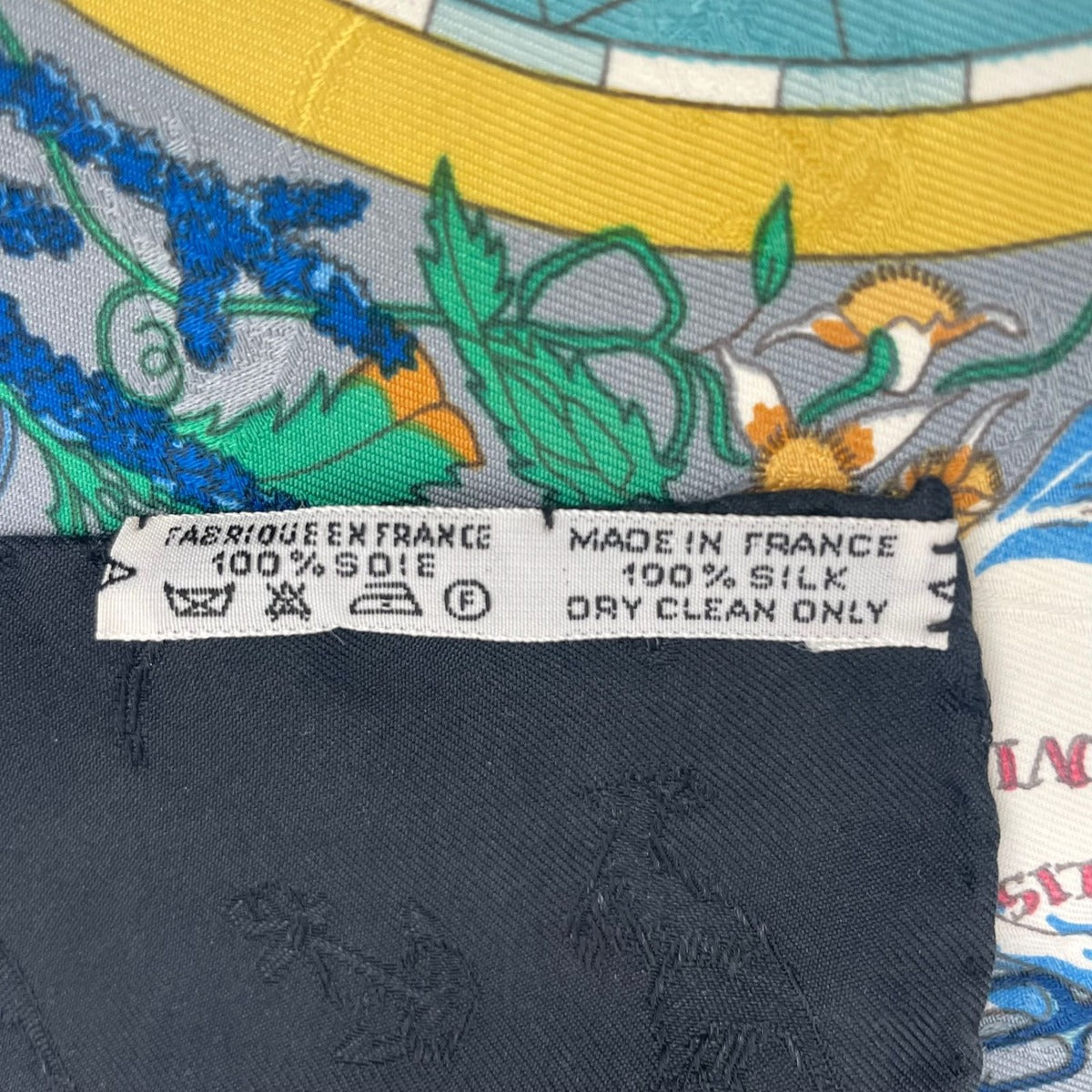 Hermes Scarf Silk Carre 90 le Geographe Geographer Black — view 8